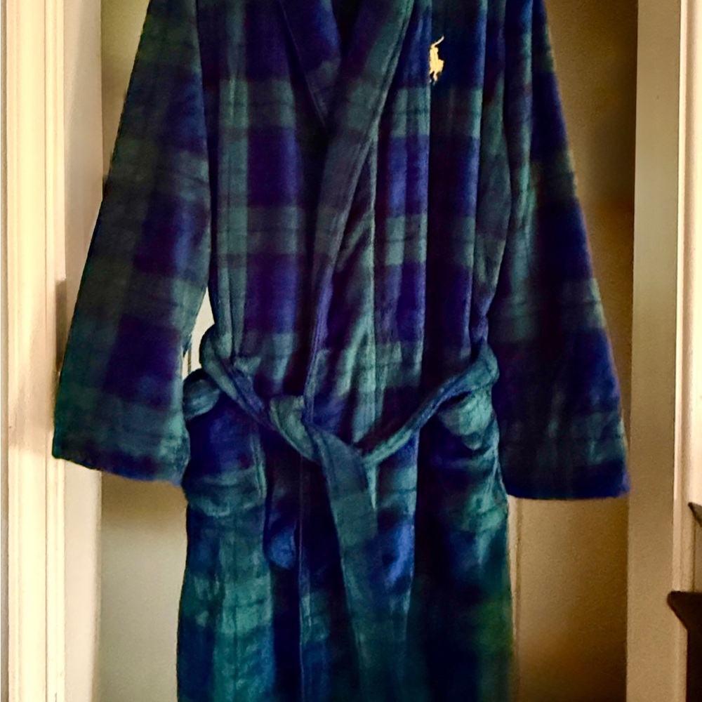Ralph Lauren Navy and Forest Green Luxurious L/XL Men’s Robe